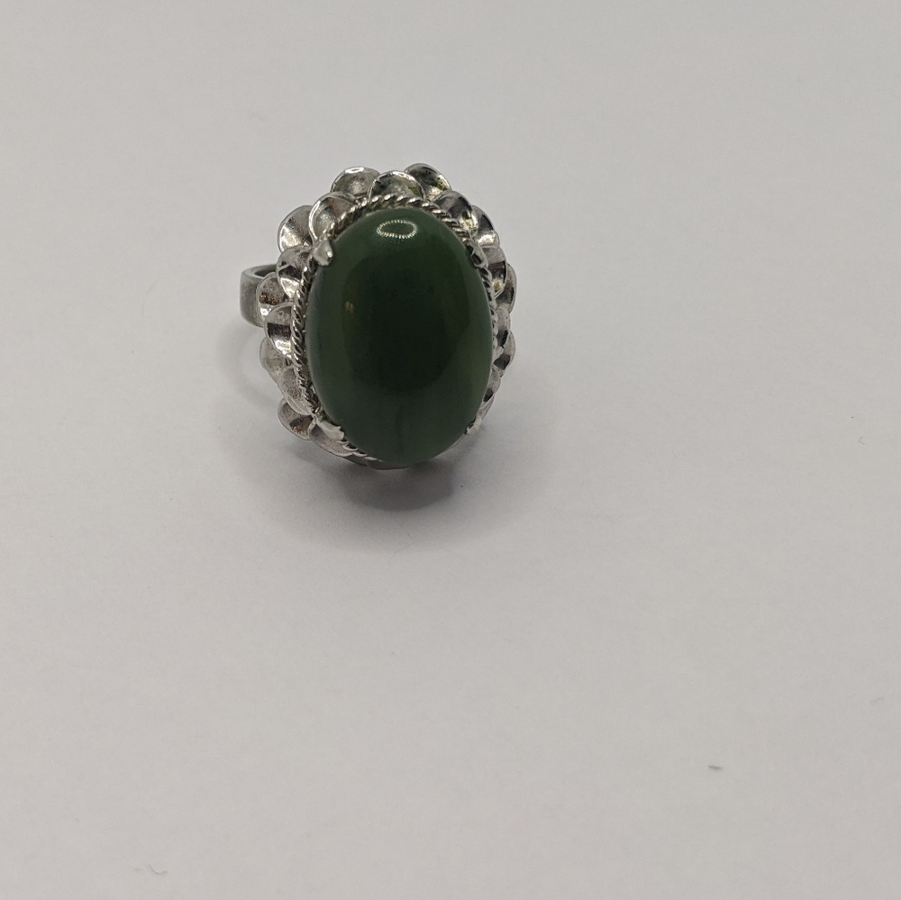 Large green stone costume ring